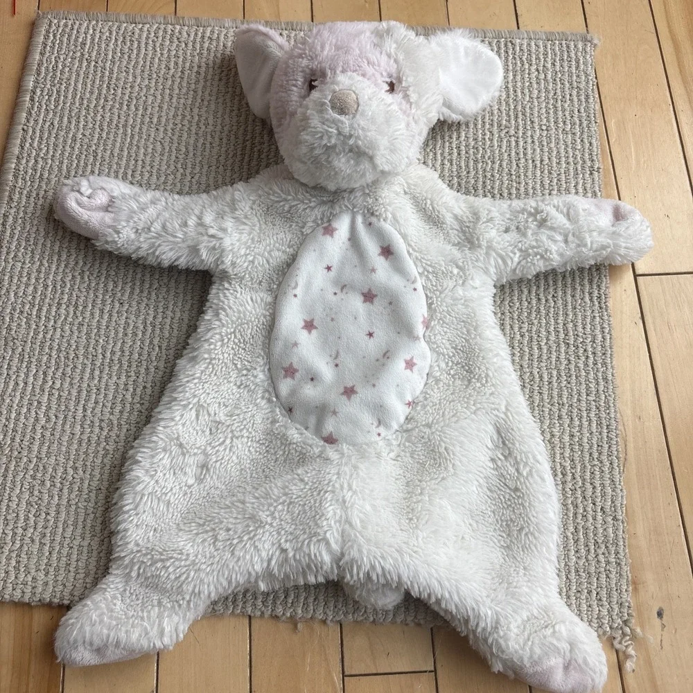 Douglas Baby ROSY Puppy Dog Pink Lovey White Sshlumpie Plush Security Stars